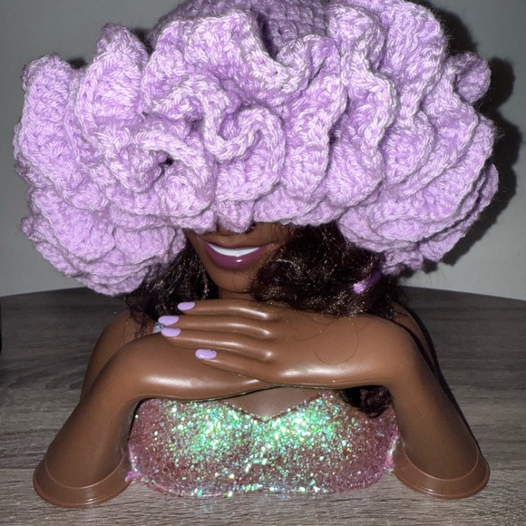 Accessories - Violet Crochet Flower Hat